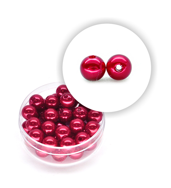 Perla pastello (9,5 g circa) 6 mm ø - Rosso rubino - Clicca l'immagine per chiudere